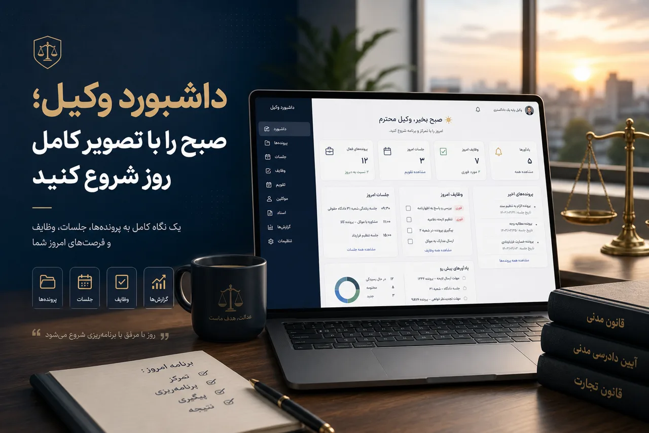 تصویر شاخص داشبورد روزانه وکیل