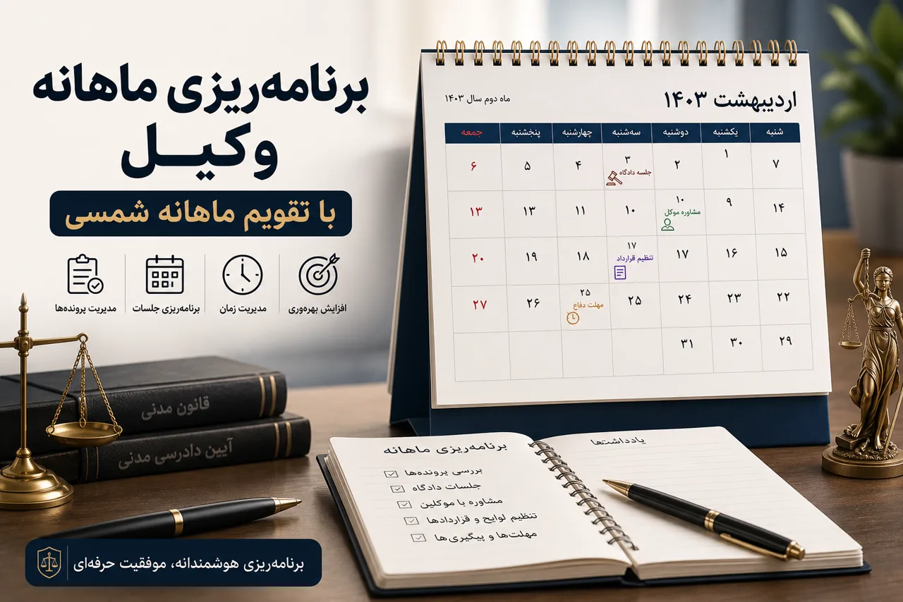 تصویر شاخص برنامه‌ریزی ماهانه وکیل